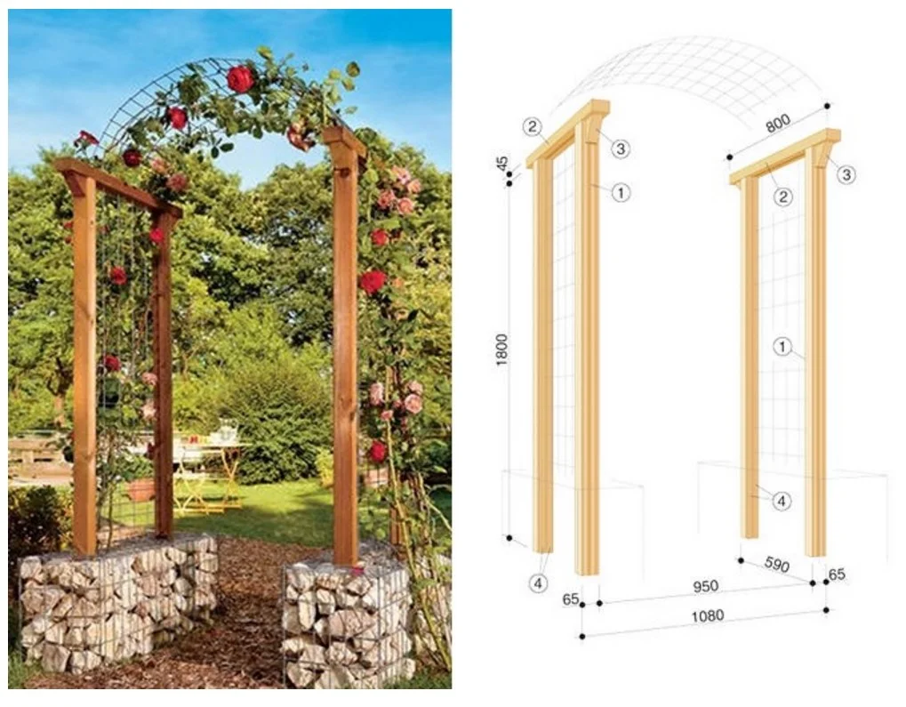 Садовые арки из металла для роз, цветов