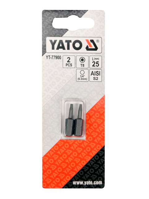 Набір біт YATO TORX T8x25мм HEX 1/4" 2шт (YT-77900)