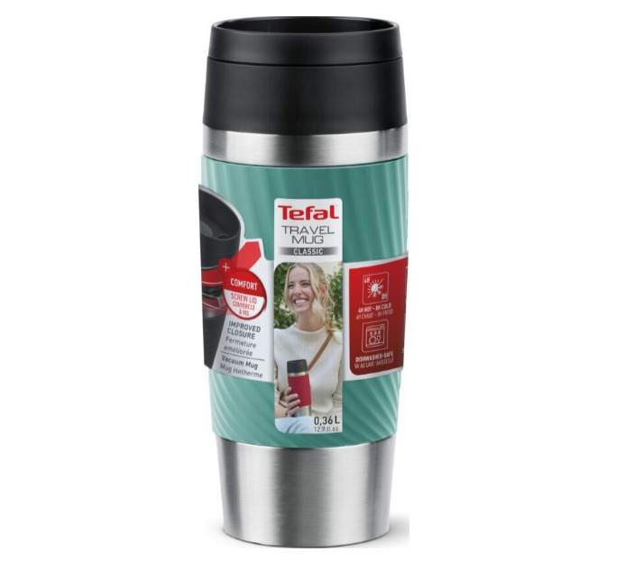 Термочашка Tefal Travel Mug Classic Twist 360мл зелений (N2024310)