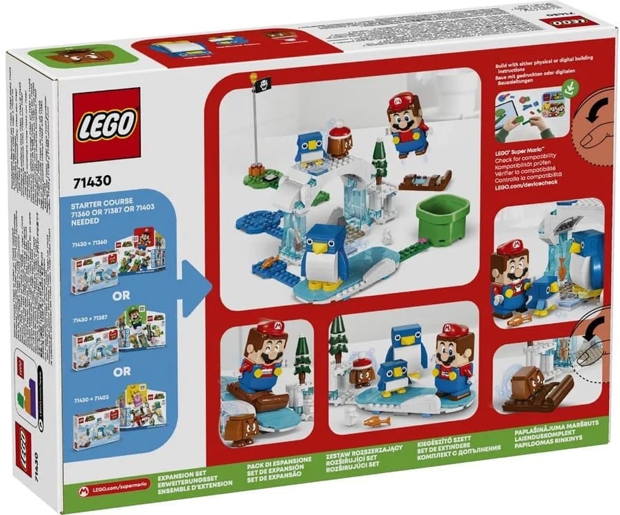 Конструктор Lego Super Mario Снігова пригода родини penguin. Додатковий набір 228 деталей (71430)