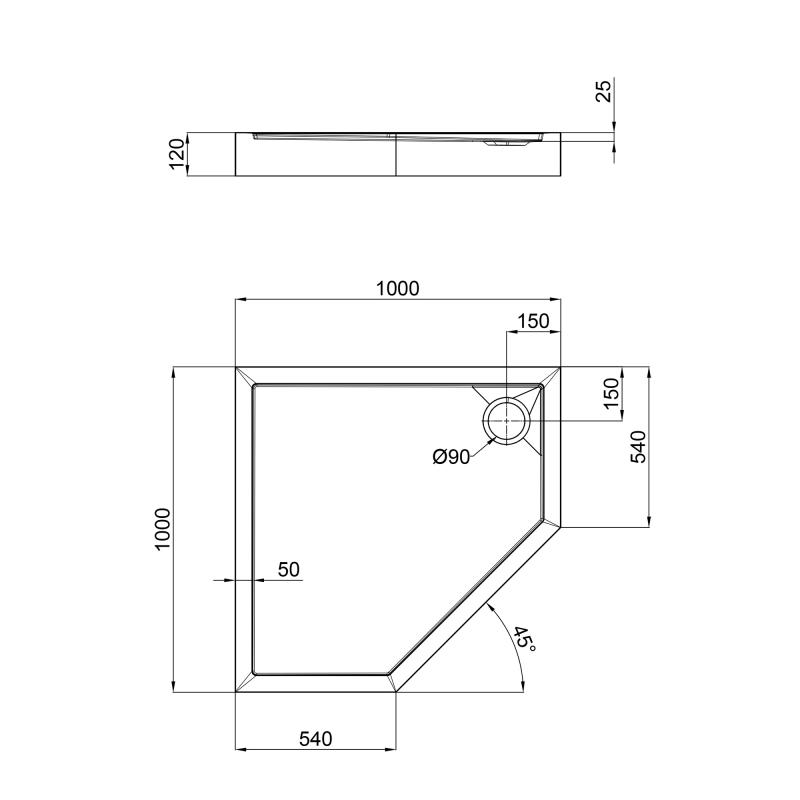   Qtap Diamond 1000x1000x120 (DIAMOND301112)