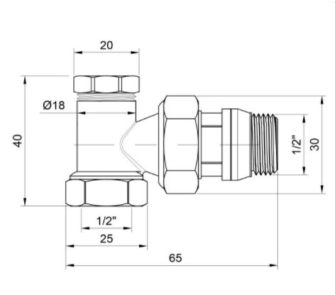 Кран радиаторный SD Plus 1/2" ВН с антипротечкой угловой (SD229W15)