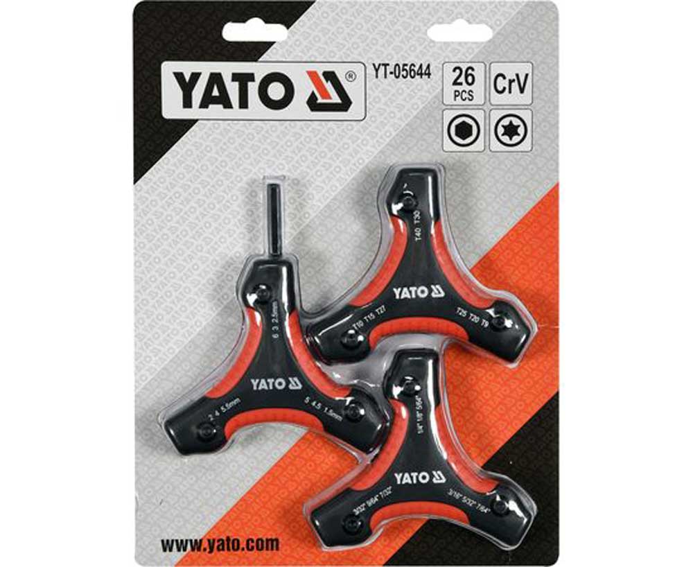 Набір ключів шестигранних YATO HEX H1,5-H6 TORX T9-T40 26шт (YT-05644)