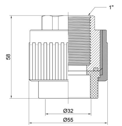 Муфта Thermo Alliance PPR 32х1" ВР (DSB207)