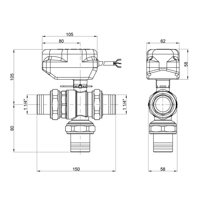 Кран кульовий зонний Icma №343 1" 1/4 (82343AG0553)