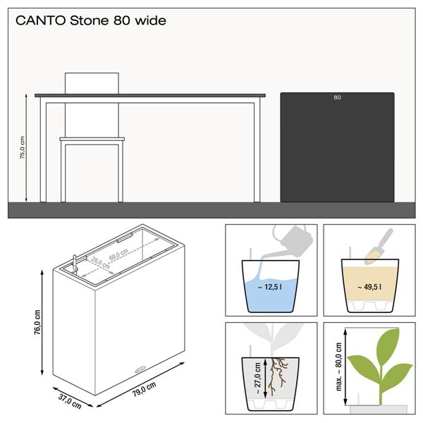   Lechuza CANTO Stone wide 80 - 50 (13742)