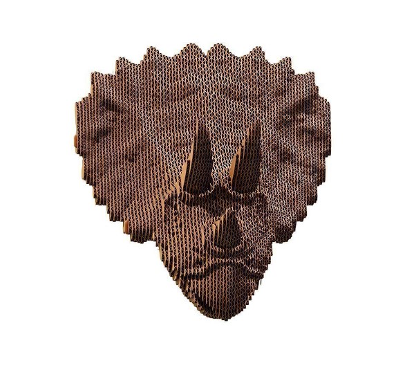 Фото картонный настенный конструктор cartonic 3d puzzle triceratops (cwtricer)