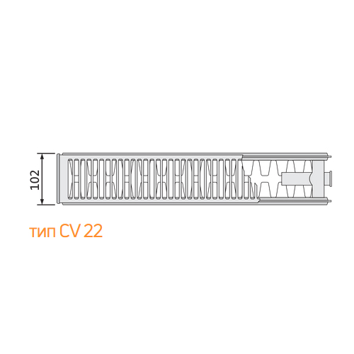 Сталевий панельний радіатор PURMO Ventil Compact 22 450x500