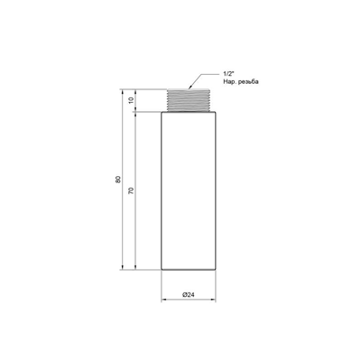 Подовжувач SD Plus 70х1/2" хром (SD1301570)