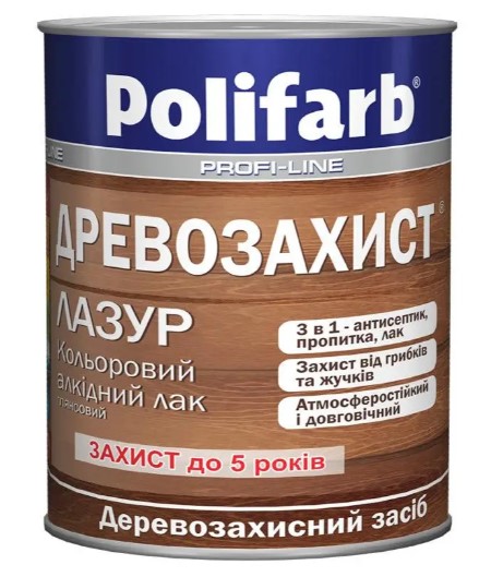 Лазур для деревини алкідна Polifarb Древозахист тік 2,2кг