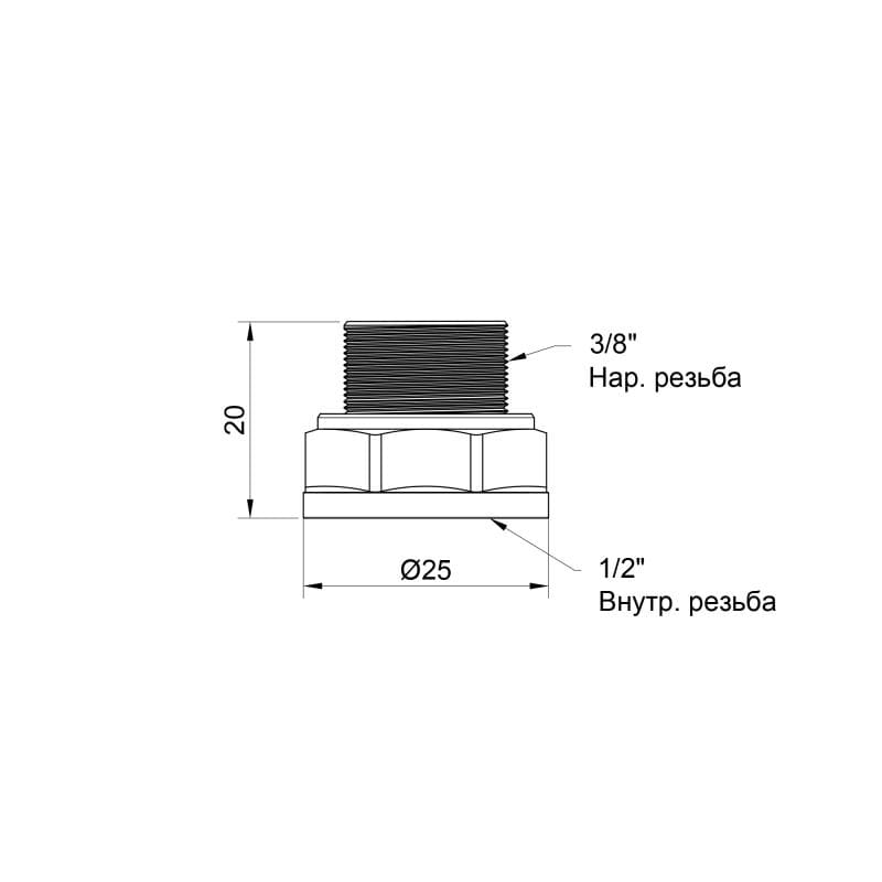 Перехід SD Plus 1/2"х3/8" ВН (SD409159)