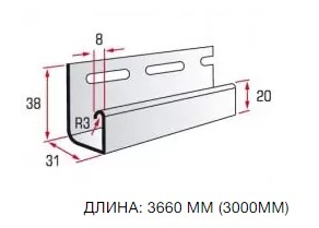 Планка J-trim Альта-Профиль Kanada Плюс Престиж фисташковый 3,66м