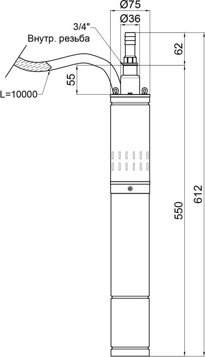 Насос заглибний шнековий Thermo Alliance 3QGM1-40-0,37 (TA3QGM140037037)