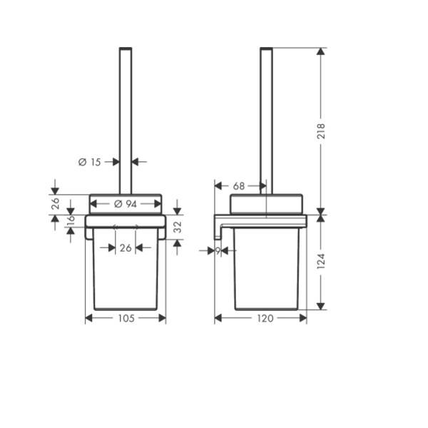 Фото держатель щетки для унитаза hansgrohe 41752000 addstoris