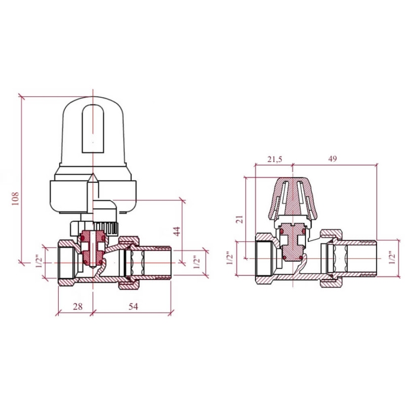 Термокомплект Icma №KTE985+775+815 1/2" прямой (KTE985775815AD)