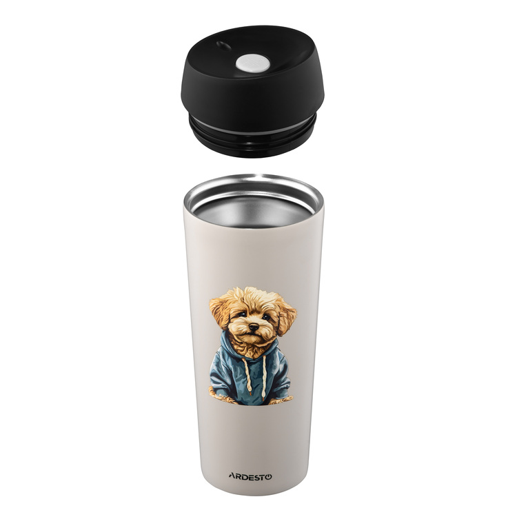 Термокухоль Ardesto Coffee Time Maltipoo 450мл бежевий (AR2645MP)