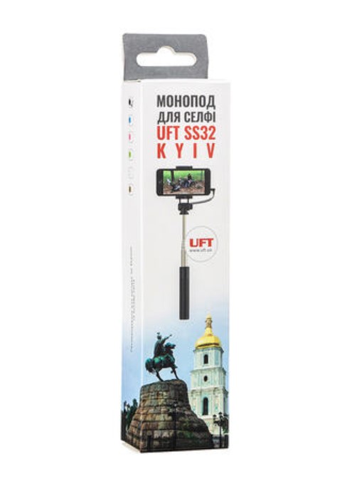 Фото монопод для селфи cо шнуром uft ss32 kyiv selfie stick black (uftss32)