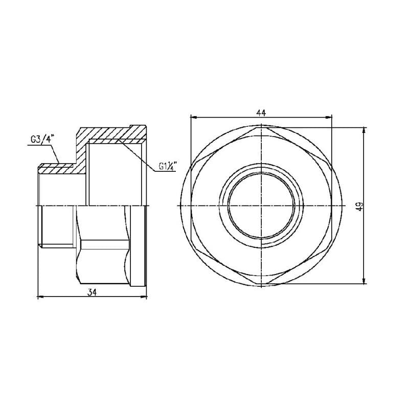 Перехід SD Forte 1" 1/4х3/4" ВН (SF3603220)