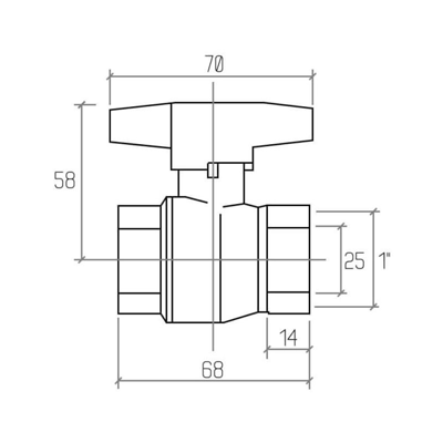 Кран шаровий Rastelli Nova Plus 1" ВР (RAS450025)