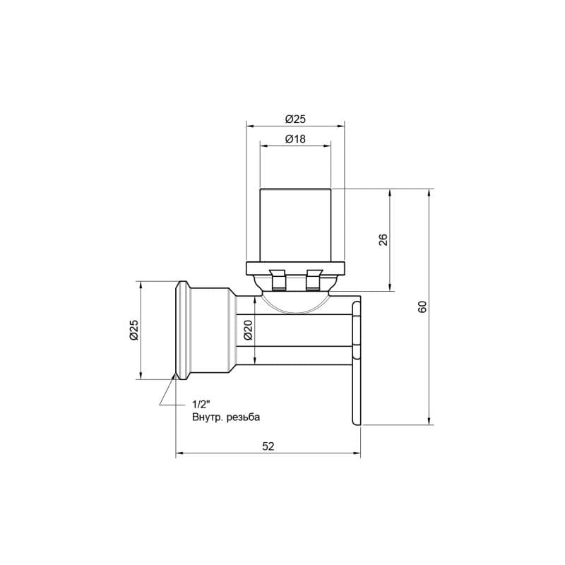 Уголок пресс Icma №410 20х1/2" ВР (81410ADBQ06)