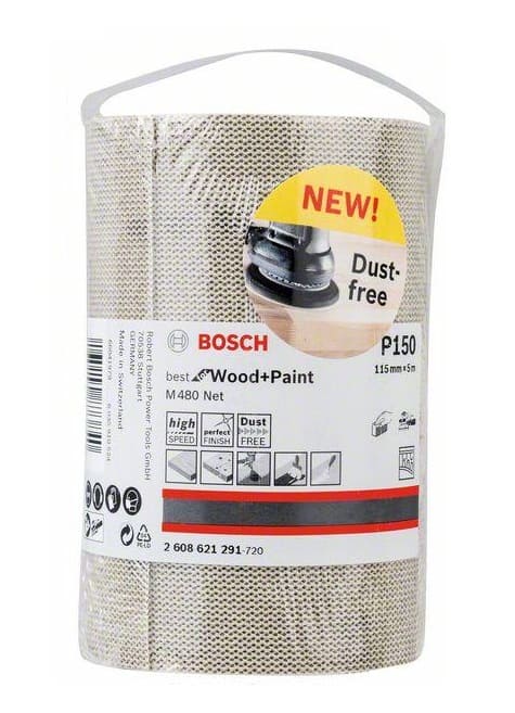 Шліфрулон на сітчастій основі Bosch M480 K150 115x5000мм (2608621291)