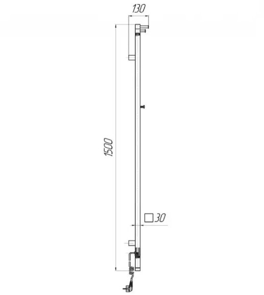 Полотенцесушитель электрический Mario Рей Кубо-I 1500х30/130 TR черный мат (4820258982950)