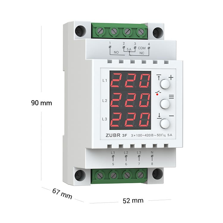 Реле напруги ZUBR 5А 3Ф (4820120220371)