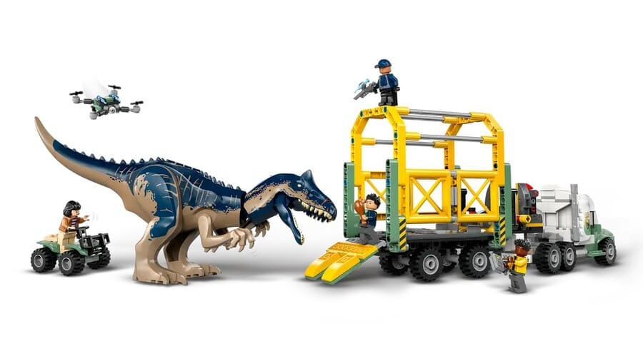 Конструктор Lego Jurassic World Місії динозаврів: Вантажівка для перевезення алозавра 588 деталей (76966)