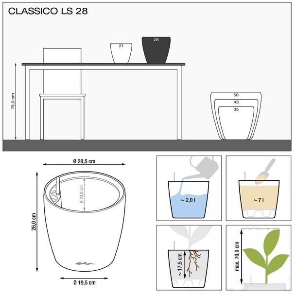   Lechuza Classico Premium LS 28 - 7 (16045)