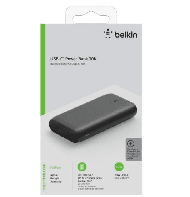  Belkin 20000mAh 30 MacBook USB-A/USB-C (BPB002BTBK)