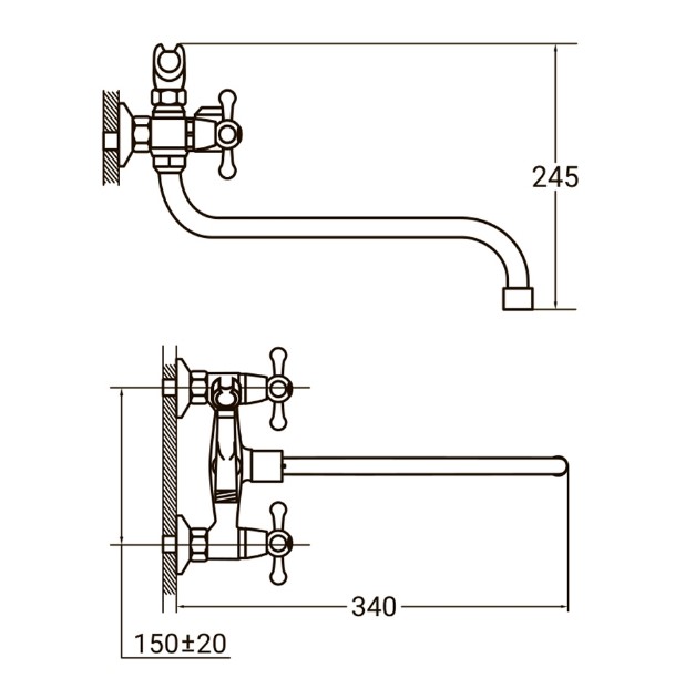 Змішувач для ванни Aquatica PM-2C457C