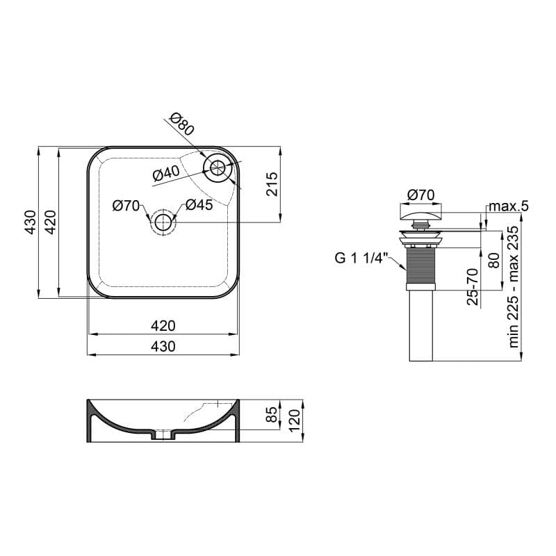 - Qtap Stork    43x43x12 (QT15112194W)