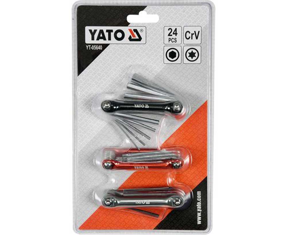 Набір ключів шестигранних YATO HEX H1,5-H8 TORX T6-T25 24шт (YT-05640)