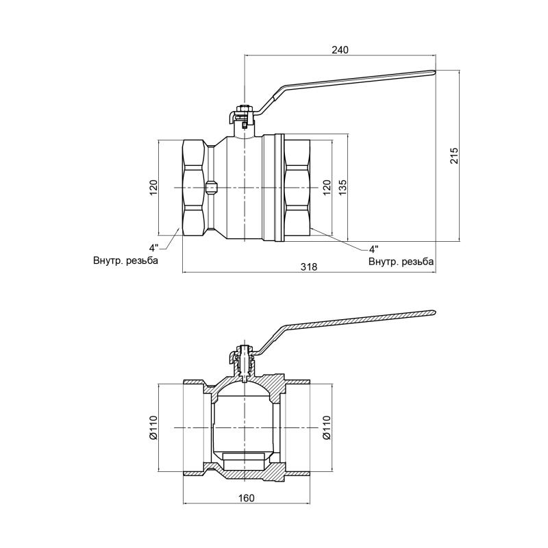 Кран кульовий SD Plus 4" ВР (SD600W100)