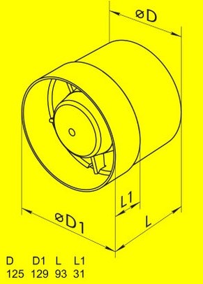Вентилятор осьовий Домовент d125мм (125 ВКО)