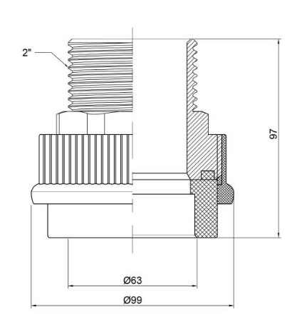 Муфта Thermo Alliance PPR 63х2" НР (DSB310)