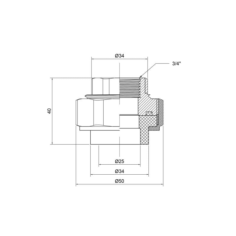 Зганяння Thermo Alliance PPR 25х3/4" ВР (DSI002)