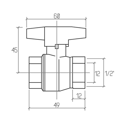 Кран шаровий Rastelli Nova Plus 1/2" ВР (RAS450015)