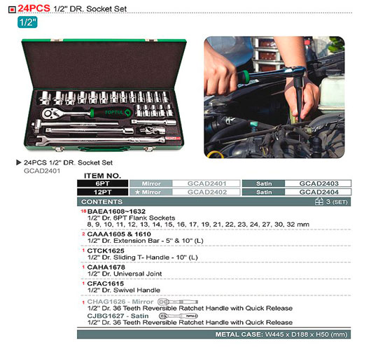    TOPTUL  1/2" 24 (GCAD2404)