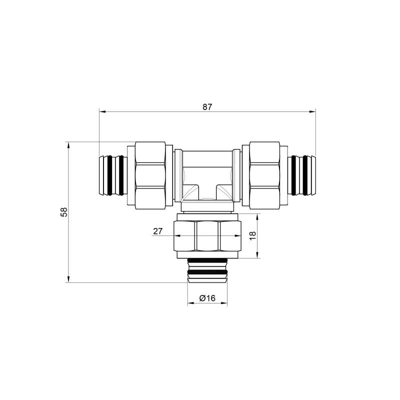 Трійник обтискний Icma №546 20мм (81546RABQ06)