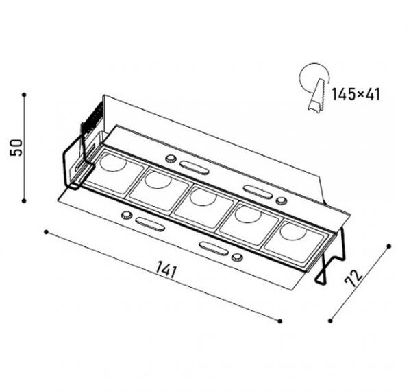 Точковий врізний світильник KLOODI LED KD-0510TR 3К IP20