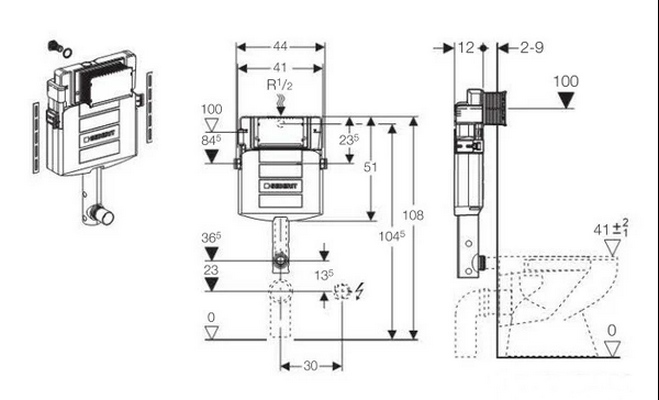 Бачок скрытого монтажа Geberit Sigma (109.300.00.5)