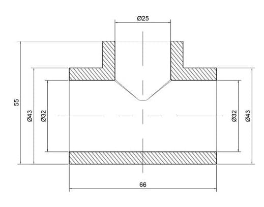 Тройник Thermo Alliance PPR 32х25х32мм (DSC103)