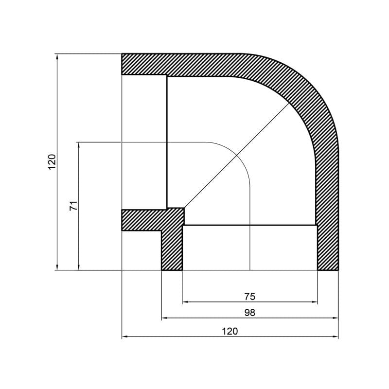 Уголок Thermo Alliance PPR 75мм 90° (DSE007)