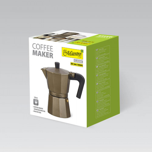 Кавоварка гейзерна Maestro Espresso Moka 150мл (1666-3-BROWN-MR)