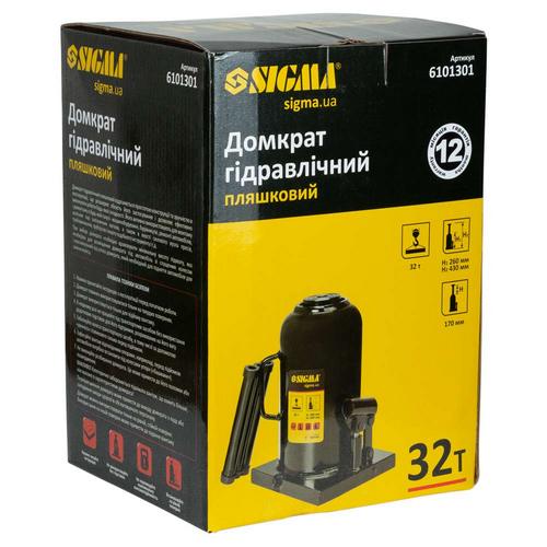 Домкрат гідравлічний Sigma пляшковий 32т 260-430мм (6101301)