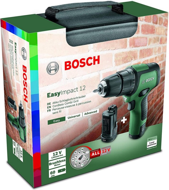 Дриль-шурупокрут ударна акумуляторна Bosch EasyImpact 12 (06039B6101)