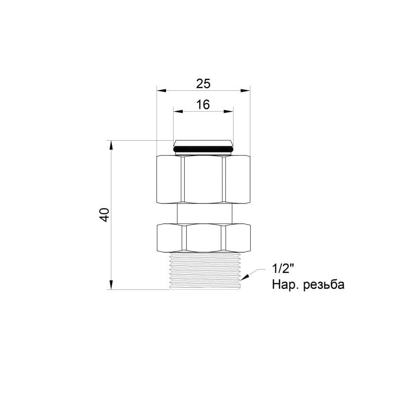 Перехідник обжимний SD Plus 16х1/2" НР (SD154W1615)