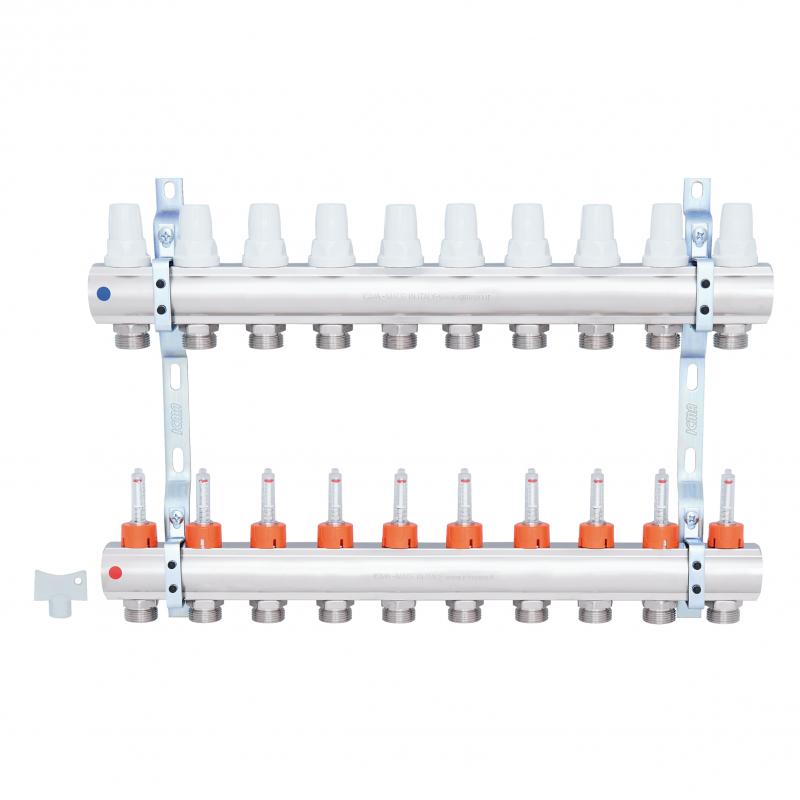 Колектор Icma 1" 10 виходів з витратомірами (87K013PM06)