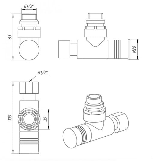 Кран для полотенцесушителя Laris 1/2"x1/2" (71401062)